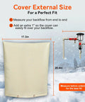 Diagram showing a Backflow Preventer Cover With 5F Freeze Protection, 5 Layer Insulated And Waterproof Sprinkler Valve Pouch, 16x20 Inches.