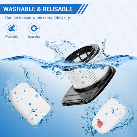 Two Pack HEPA Filters And Four Pack Foam And Felt Replacement Filters Kit For Vertex Pro Lightweight Cordless Stick Vacuum, washable