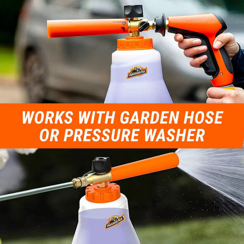 2-In-1 Foam Cannon Kit For Car Cleaning With Power Washer Or Garden Hose Connection Includes Foam Cannon, Foam Applicator
