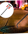 Beefy Steel Manhole Cover Lifter And Roller Shutter Door Hook With A Knuckle Friendly Grip making sewer drain pulls at night.