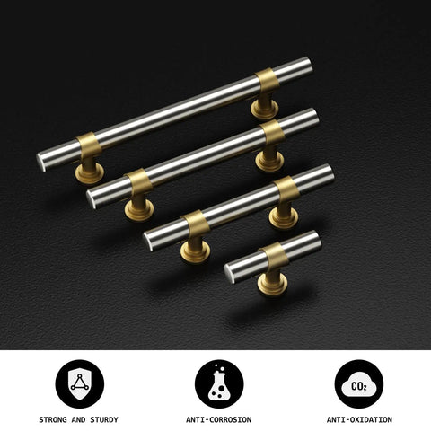 20 Pack 5 Inch Two Tone Brushed Nickel And Gold Cabinet Pulls Silver Cabinet Handles For Cabinets Modern Kitchen Hardware Closet