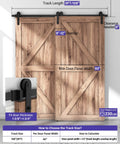 9 Ft Single Track Bypass Sliding Barn Door Hardware Kit For Double Doors With Flat Track Roller And Low Ceiling Space Saver