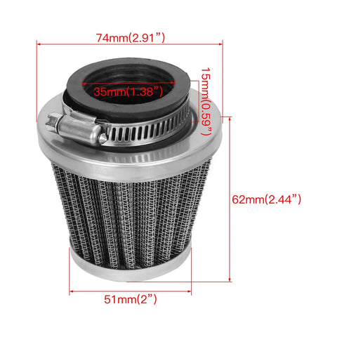 Air filter from 19Mm Carburetor Choke Cable Works With 50Cc 70Cc 90Cc 110Cc 125Cc ATVs Go Karts Dirt Bikes And Mopeds Fits Tao Tao Roketa