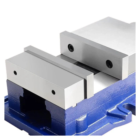 Close-up of Heavy Duty Shop Ready 6 Inch Bench Vise With Seamless 360 Swivel Base and Rock Solid Clamping Force.
