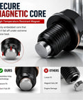 Universal M14 X 1.5 Magnetic Oil Drain Plug With Crush Washer Gaskets For Most Cars, CNC Aluminum Engine Oil Pan Bolt Kit That Traps Debris And Stops Leaks Like A Boss, black close-up