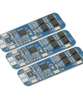 Slick 3Pcs 3S 12V BMS For 18650 Lithium Ion Packs Offering 10 Amp Max Draw, blue PCB battery balancer and protector.