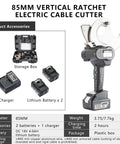 High Power Cordless Hydraulic Cable Cutter For Thick Aluminum And Copper Wires Up To 54mm Battery Operated Ratchet Wire Cutting Machine with accessories