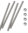 Heavy Duty M5 X 250mm Fully Threaded Stainless Steel Rods With Right Hand Threads 0.8mm Pitch For Anchor Bolts Clamps Hangers And U Bolts 4 Pack With Nuts