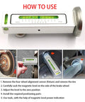 Hella Accurate Adjustable Magnetic Camber Gauge For Cars Trucks And RV Wheel Alignment Tool with green level indicator.