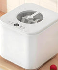 Hassle Free Countertop Dishwasher, smooth auto wash cycle, compact white design with angled LED touchscreen for small spaces.