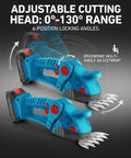 Top Tier Cordless Hedge Trimmer With Badass Dual Blade Setup And 21V Fast Charging Batteries showcasing adjustable cutting head angles.
