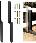 2 Pack Heavy Duty Fence Post Repair Kit For 4x4 And 6x6 Wood Or Metal Posts With Thickened Steel Anchor And Stakes Includes Self Tapping Screws