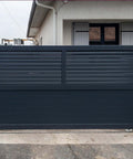 Sliding gate with 4-Inch V-Groove Gate Wheel Set and Welded Bracket Box Heavy Duty for 3000 lbs capacity, outdoor installation
