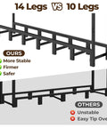 Comparison of 14-leg vs 10-leg Heavy Duty 8ft Firewood Log Rack For Outdoor Use On Porch Or Backyard Keeps Firewood Neatly Stacked