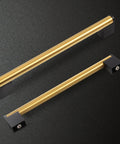 Brushed Brass Square Cabinet Handles Set With Stainless Steel Drawer Pulls For Kitchen, Bath And Bedroom Furnishings, 7-1/2 Inch Hole Spacing 192mm, 10 Pack