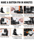 Button Maker Machine Kit With 100 Parts For DIY Badges And Pins, High Precision Punch Press steps and instructions guide