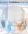 Wall Mounted Hand Dryer 1600W For Bathrooms Automatic High Speed Warm Wind Drying 110V Plug In with cool and hot settings
