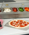 Pizza Topping Station Kit With 2 x 1.6L And 4 x 0.8L Containers, Custom Fit Lids, Outdoor Pizza Oven Accessories on counter