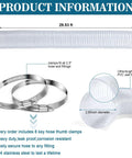 3 Inch 30 Ft PVC Dust Collection Hose With Stainless Steel Clamps Set shown with hose diameter and clamp details