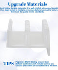 Sliding Shower Door Bottom Guide Rail With Screws For 7/16 Inch Glass, Durable Plastic Track Kit That Fits Standard Shower Doors, Precise Fit No Hassle Install Smooth Sliding white plastic guide rail