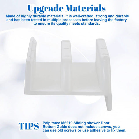 Sliding Shower Door Bottom Guide Rail With Screws For 7/16 Inch Glass, Durable Plastic Track Kit That Fits Standard Shower Doors, Precise Fit No Hassle Install Smooth Sliding white plastic guide rail