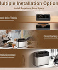 Multiple installation options for countertop and wall-mounted coffee accessory storage.