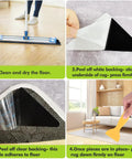 Step-by-step use of 12 Pack Non Slip Rug Grippers For Hardwood Floors Tile Concrete And Marble Triangle Shape With Strong Double Sided Adhesion