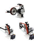 Badass Industrial Variable Speed 71 Inch Belt Grinder With 3 Grinding Wheels And Heavy Duty Base For Pro Knife Makers 220 Volt 2200W Smooth Running Workhorse showing various angles and details.