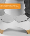 Squat Toilet Stool For Adults And Kids, 7 Inch Tall, Non Slip Poop Stool With 550 Lbs Capacity, White And Bamboo Color in use