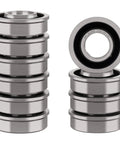 Ten Pack Flanged Deep Groove Ball Bearings 5/8 Inch Bore By 1-3/8 Inch Hub Chrome Steel Sealed for heavy-duty equipment