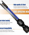 Solid As A Rock Six Piece Magnetic Spanner Bit Set In S2 Steel With SP8 size, featuring black oxide coating for durability.