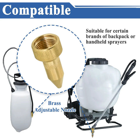 2 Pack Brass Lawn Sprayer Adjustable Nozzle Kit 181331 compatible with backpack and handheld sprayers