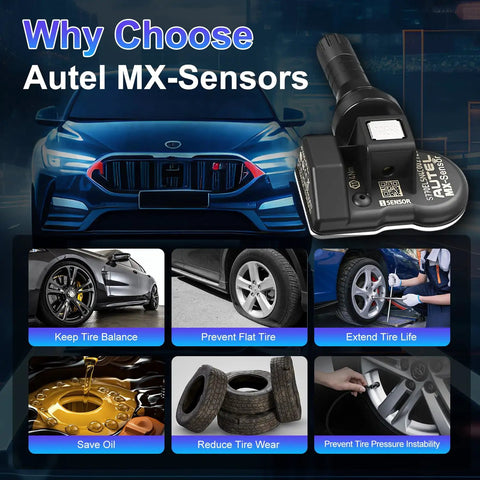 4 Pack TPMS Sensor MX Sensor 2 In 1 Dual Frequency 315MHz 433MHz Press In OE Level Programmable Tire Pressure Sensor With Rubber Valve Stem For TS508 TS408 TS608 MS906PRO TS on car wheel