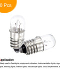 Tough As Nails E10 Screw Base Miniature Bulbs In Warm Yellow For DC 24V Systems, pack of 10 with rugged glass bodies.