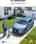 AI detection feature of 8 Channel 5MP PoE Home Security System With 6 Outdoor Cams, 4K NVR And 2TB HDD, showing person and vehicle.