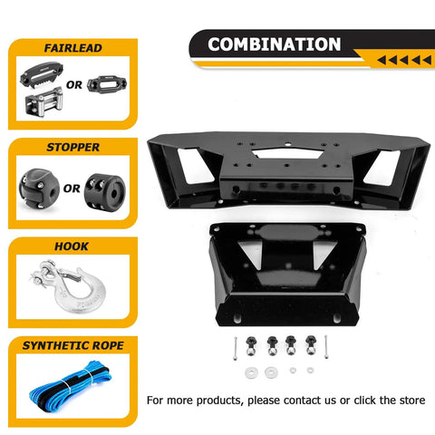 Winch Mounting Bracket Plate For Polaris RZR XP 1000 2024 2025 2026 Not For 2014 2023 Models with installation kit