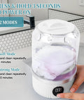 Portable Mini Washing Machine Cordless USB Rechargeable 15W Motor in F2 Strong Mode cleaning garments in water.