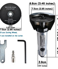 3 Inch Air Cut Off Tool Kit With 18,000 RPM Pneumatic Cutter, Die Cast Aluminum Body, 26 Cutting Wheels Set Including 25 Extras And 1 Installed; 3-inch wheel and tool dimensions shown