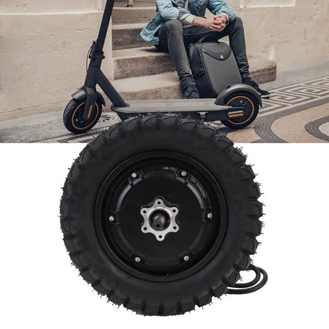 11 Inch Hub Motor For Electric Scooters And Small Motorcycles, Brushless High Power 500W To 1800W, Rubber Tire, Aluminum Housing