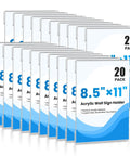 20 Pack Acrylic Sign Holder 8.5 By 11 Wall Mount Clear Display For Menu Photo Flyer Wall Signage Stick On Self Adhesive