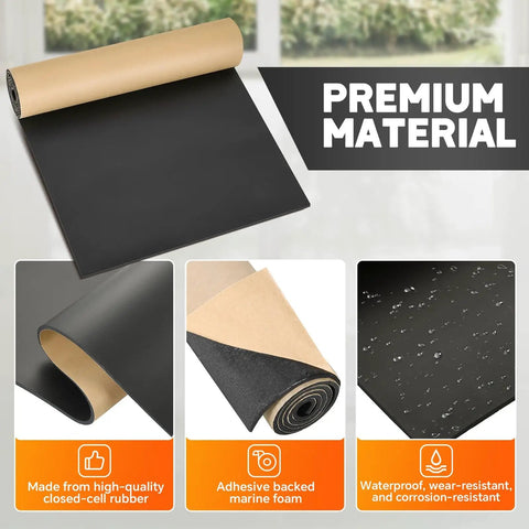 Premium Neoprene Foam Rubber Sheet With Adhesive Backing One Eighth Inch Thick Cushioning Mat For Soundproofing waterproof and wear-resistant material roll