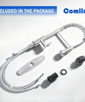 Included components for Rock Solid Brushed Nickel Kitchen Faucet With Pull Down Sprayer And 18.5 Inch High Arc Spout.