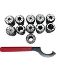 MT2 Shank ER32 Chuck 11 Piece Collet Set With Box Includes Wrench And Handle For Milling Machine CNC Workholding