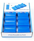 No Sweat Breast Milk Ice Packs Bpa Free Reusable Cooling Inserts For Nursing Bottles Pack Of Two Leak Proof Freezer in blue packaging.