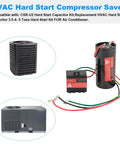 Hard Start Kit For Air Conditioner Compressor Saver Replacement HVAC Hard Start Capacitor For 1/2 To 5 Ton Systems No Fuss Install Easy Fit And Rock Solid Performance with AC units and capacitor