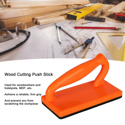 Pro Grade Direct Push Block For Table Saws, ABS Woodworking Push Stick, Safe Grip Push Tool, Ergonomic Handle on workbench
