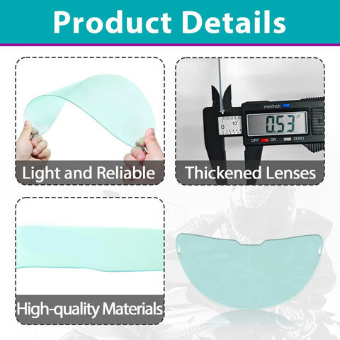 Large Viewing Screen Replacement Lens Set For LYG Q800D Welding Helmet details showing thickness and material quality