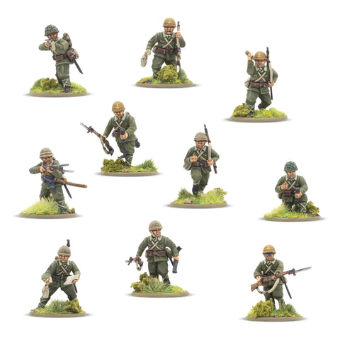 Japanese Army Infantry Platoon 28mm Plastic Miniatures For Bolt Action War Gaming World War II Tabletop Figures Including Type 99 Rifles