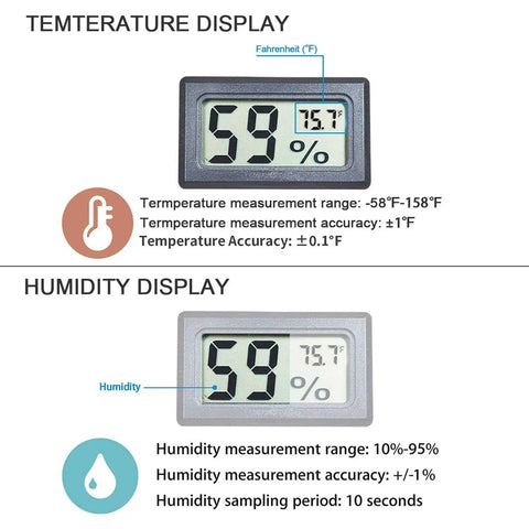 Tiny Pocket Digital Hygrometer Thermometer For Home And Office, Fast 10 Second Readouts Indoor Humidity And Temperature Monitor