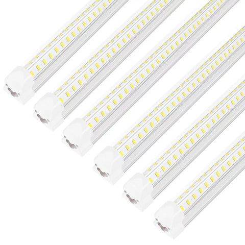 Bright 4 Foot Shop Lights 50W 6500K 7000LM Linkable Integrated V Shape For Garage Shop Warehouse Bay Lighting 6 Pack